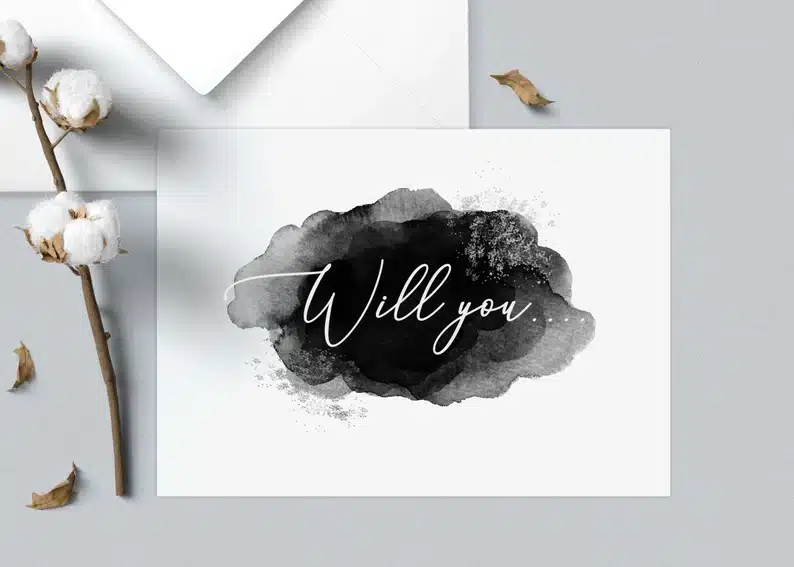 Watercolour Bridesmaid Proposal Card | A6 Wedding Party Card - Image 7
