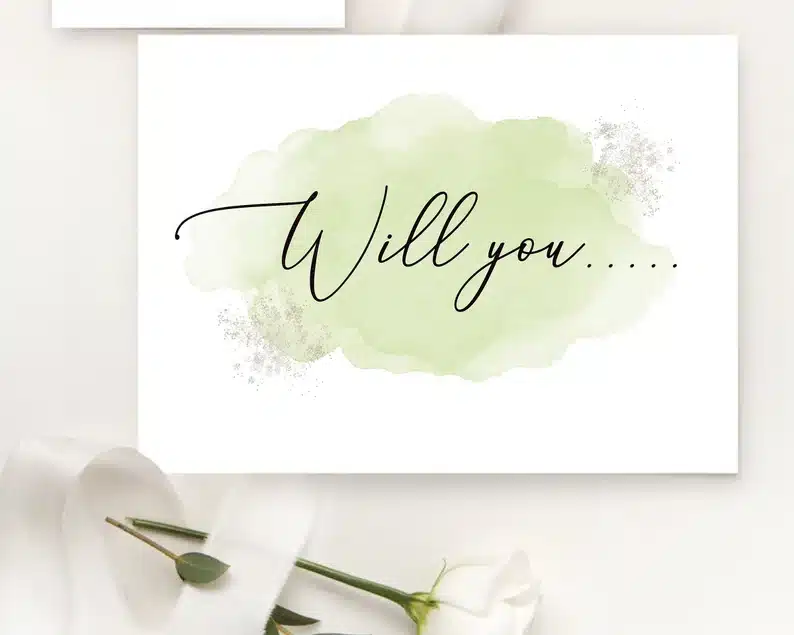 Watercolour Bridesmaid Proposal Card | A6 Wedding Party Card - Image 8