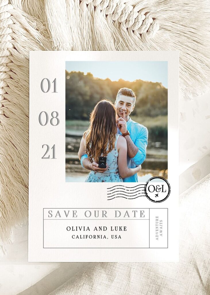 Destination Wedding Save the Date (Passport Style)