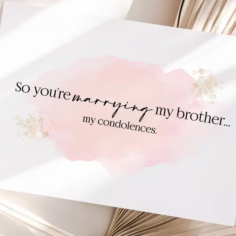 Funny Wedding Card for Sister-in-Law - Image 5