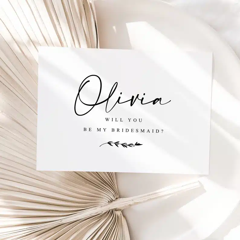 Personalised Bridesmaid Proposal Card | Elegant Wedding Party Invite