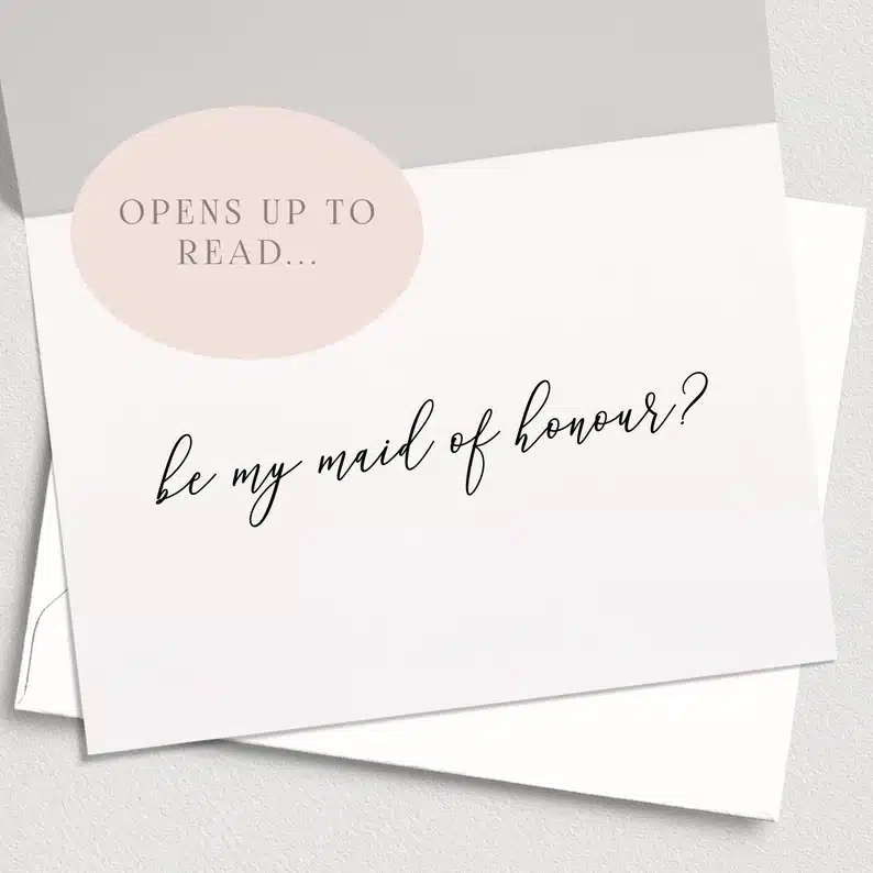 Watercolour Bridesmaid Proposal Card | A6 Wedding Party Card - Image 6