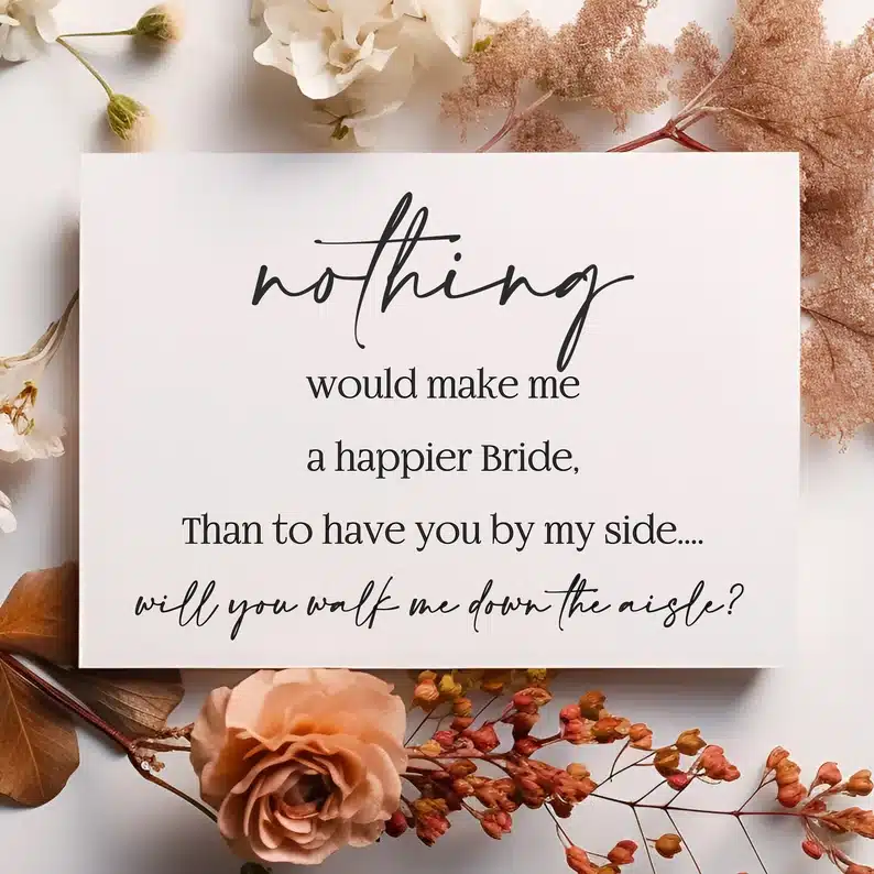 Will You Walk Me Down The Aisle Card | Wedding Request from Bride