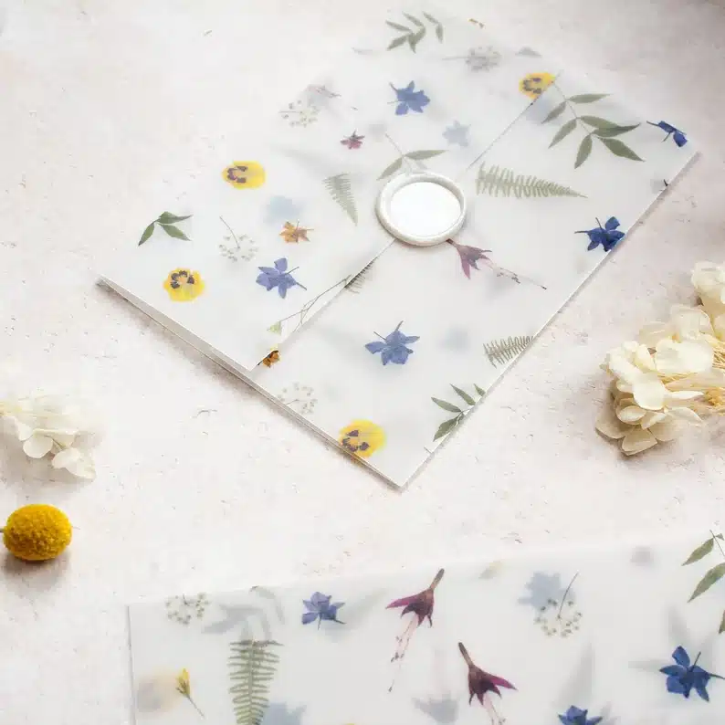 Pressed Flower Vellum Invitation Jackets (5x7)