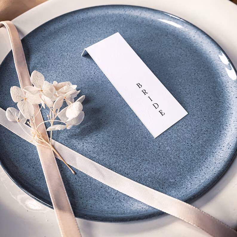 Minimalist Black & White Wedding Place Cards