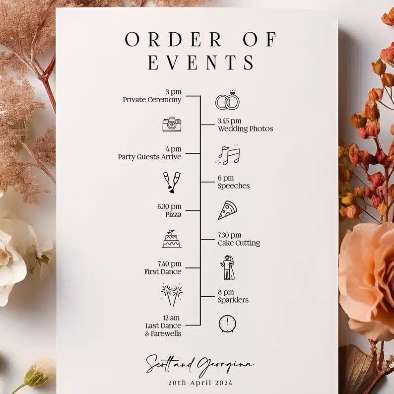 Wedding Order of the Day & Timeline Cards - Image 6