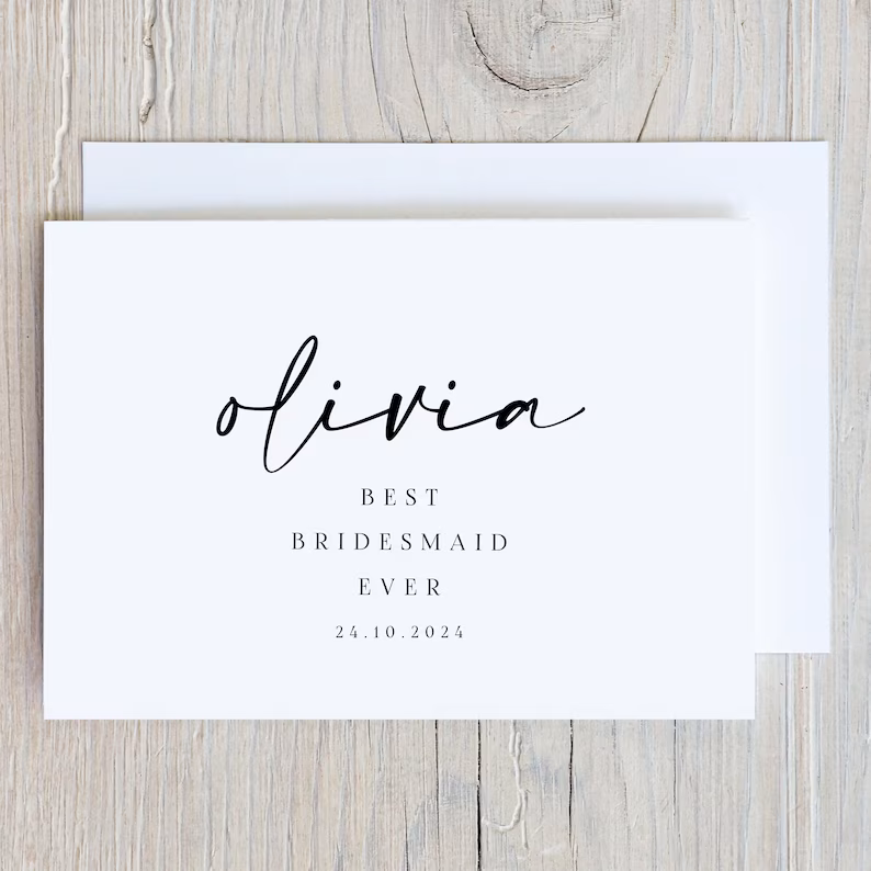 Bridesmaid Thank You Card | Personalised Maid of Honour Gift