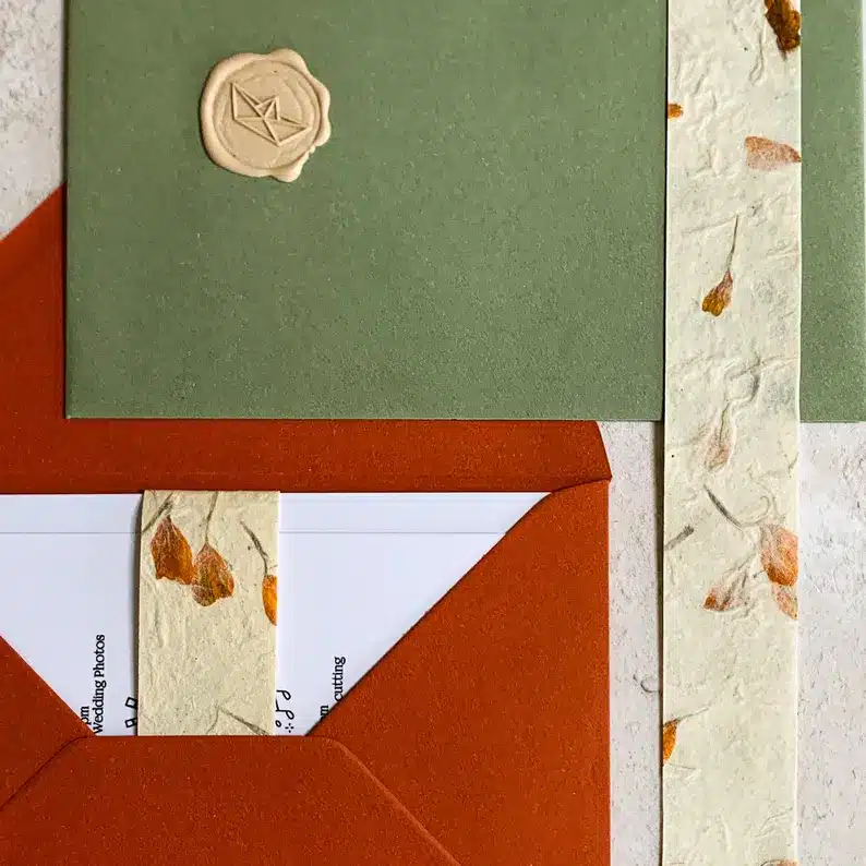 Marigold Petal Invitation Wraps (Handmade Bands)