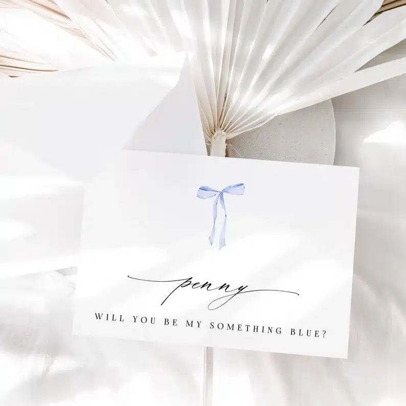 Something Blue Proposal Card | Personalised A6 Wedding Card