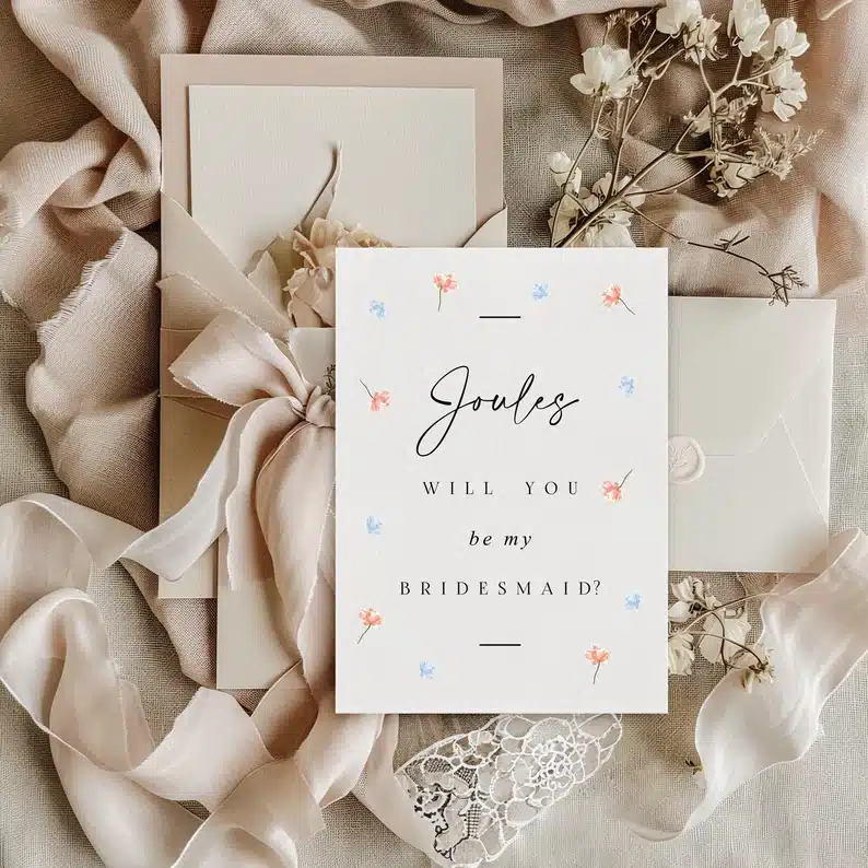 Floral Bridesmaid Proposal Card | Maid of Honour Request Card