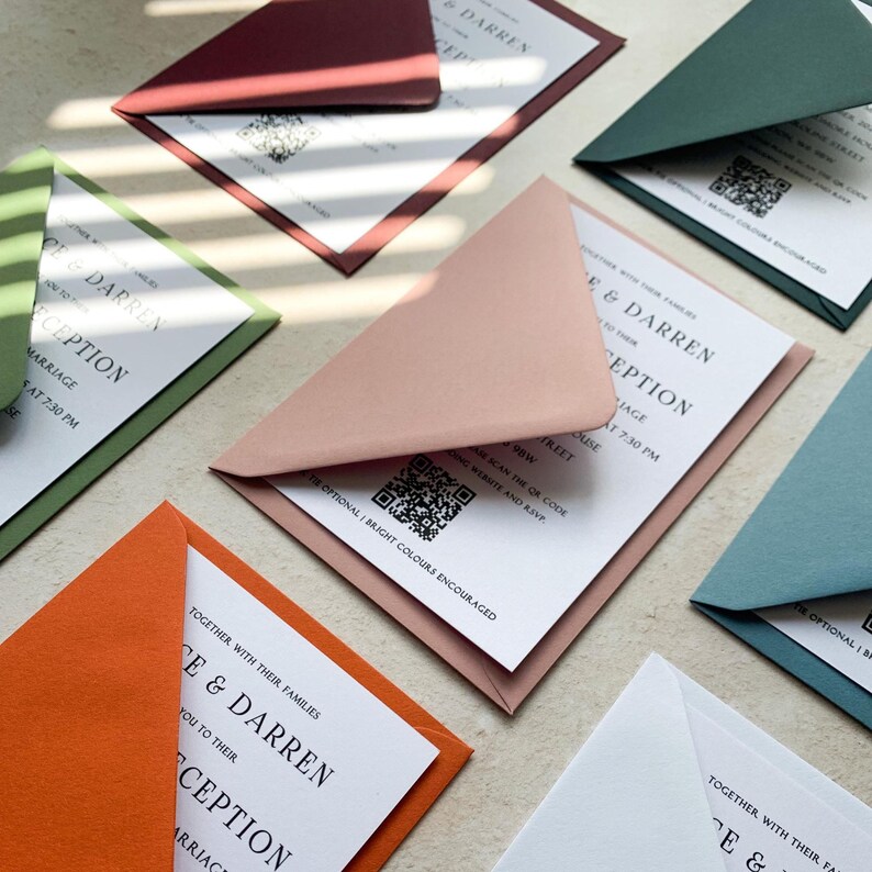 Wedding Reception Invitation Cards with Envelopes