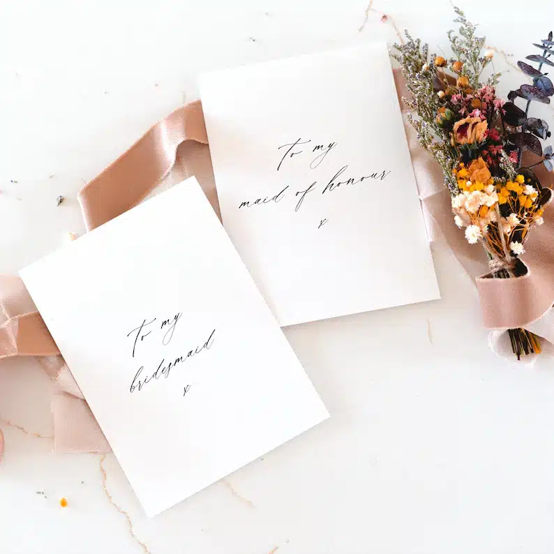 Bridesmaid Thank You Card | Bridal Party & Maid of Honour Card