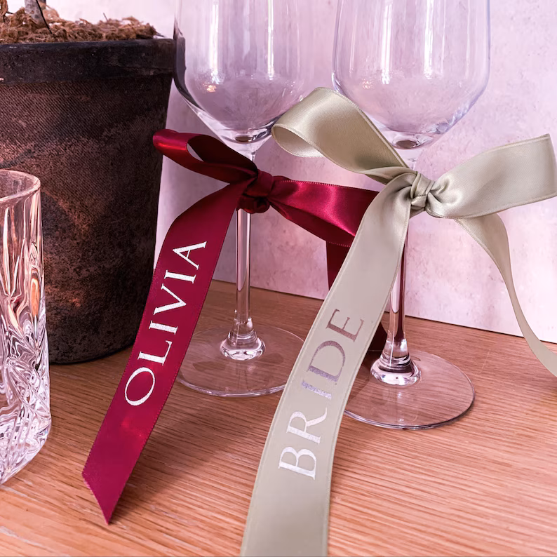 Personalised Satin Ribbon Bows for Weddings & Bridesmaid Gifts - Image 9