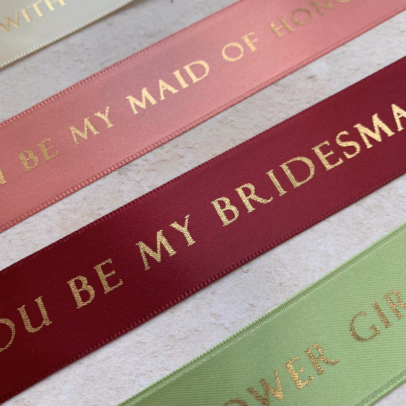 Personalised Satin Ribbon Bows for Weddings & Bridesmaid Gifts - Image 11